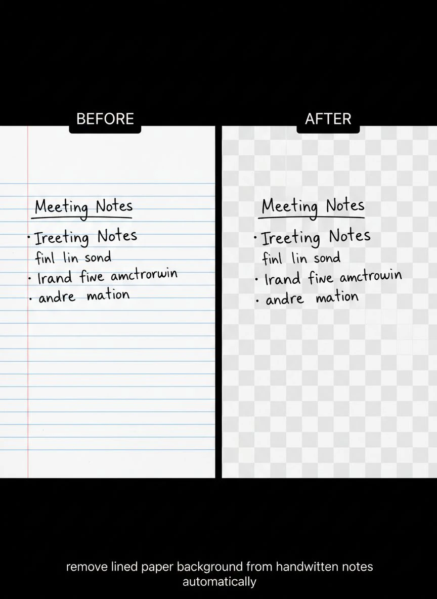 remove lined paper background from handwritten notes automatically - Professional Guide